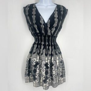 Vintage Y2K Studio Y XS Black Tank Top V Neck Fairy Grunge Whimsigoth Paisley